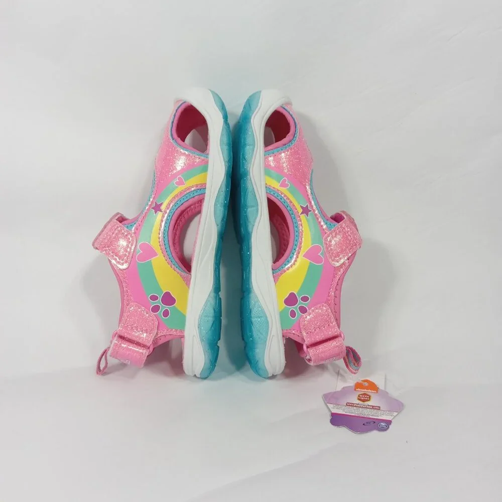 Nickelodeon Paw Patrol Kids Girls' Light-Up Sandals in pink glitter Size 11 NWT